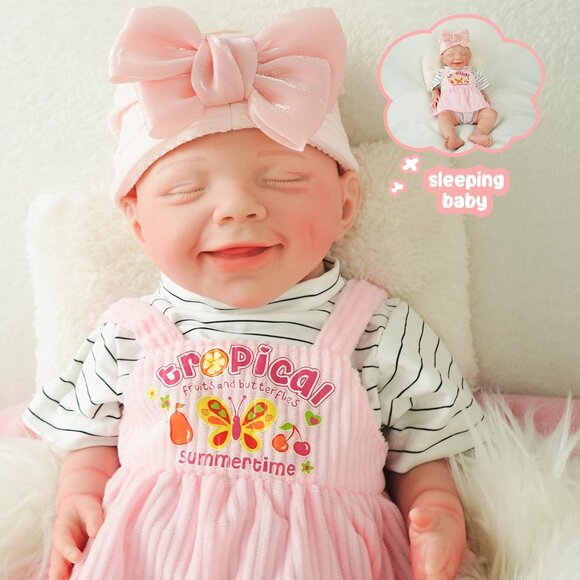 17.2in Full Silicone Non Vinyl ivory Reborn Baby Dolls BOY Sleeping Doll - Picture 3 of 8
